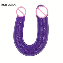 Load image into Gallery viewer, Zerosky Realistic Jelly Dildo Double Dong Sex Toys for Woman Silicone Penis Stimulation Dildos Male Rubber G Spot Massager
